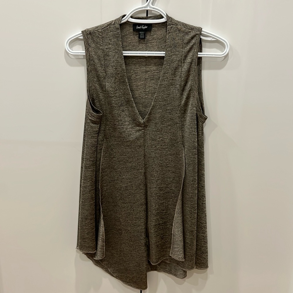 Lord & Taylor Metallic Taupe Sleeveless Tunic (M)